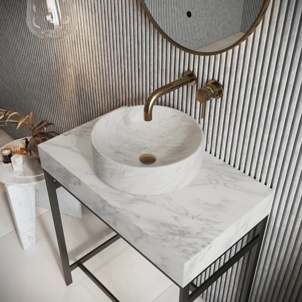 Sanctuary 350mm Marble Round Countertop Basin