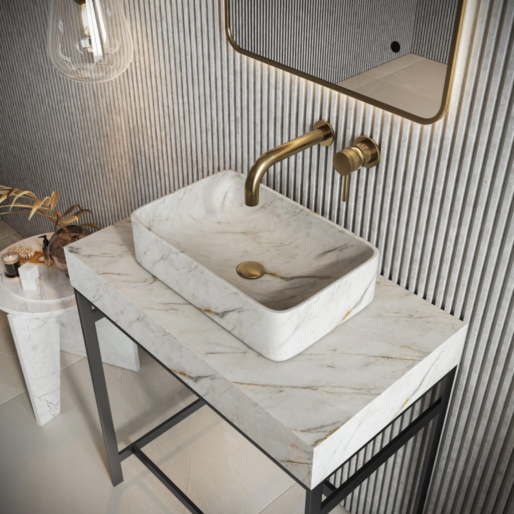 Sanctuary 420mm Marble Lozenge Countertop Basin