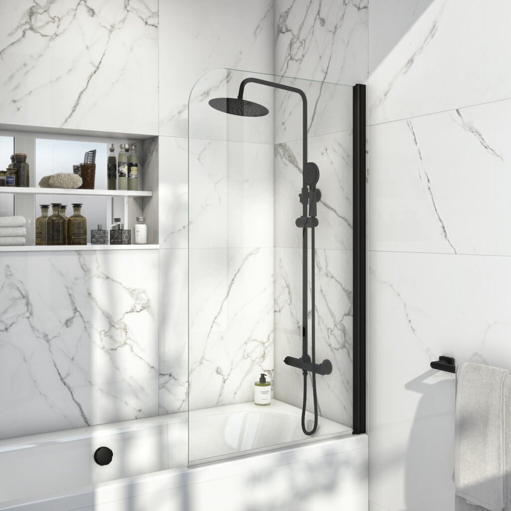 Radius Edge Bath Screen 800 x 1400mm