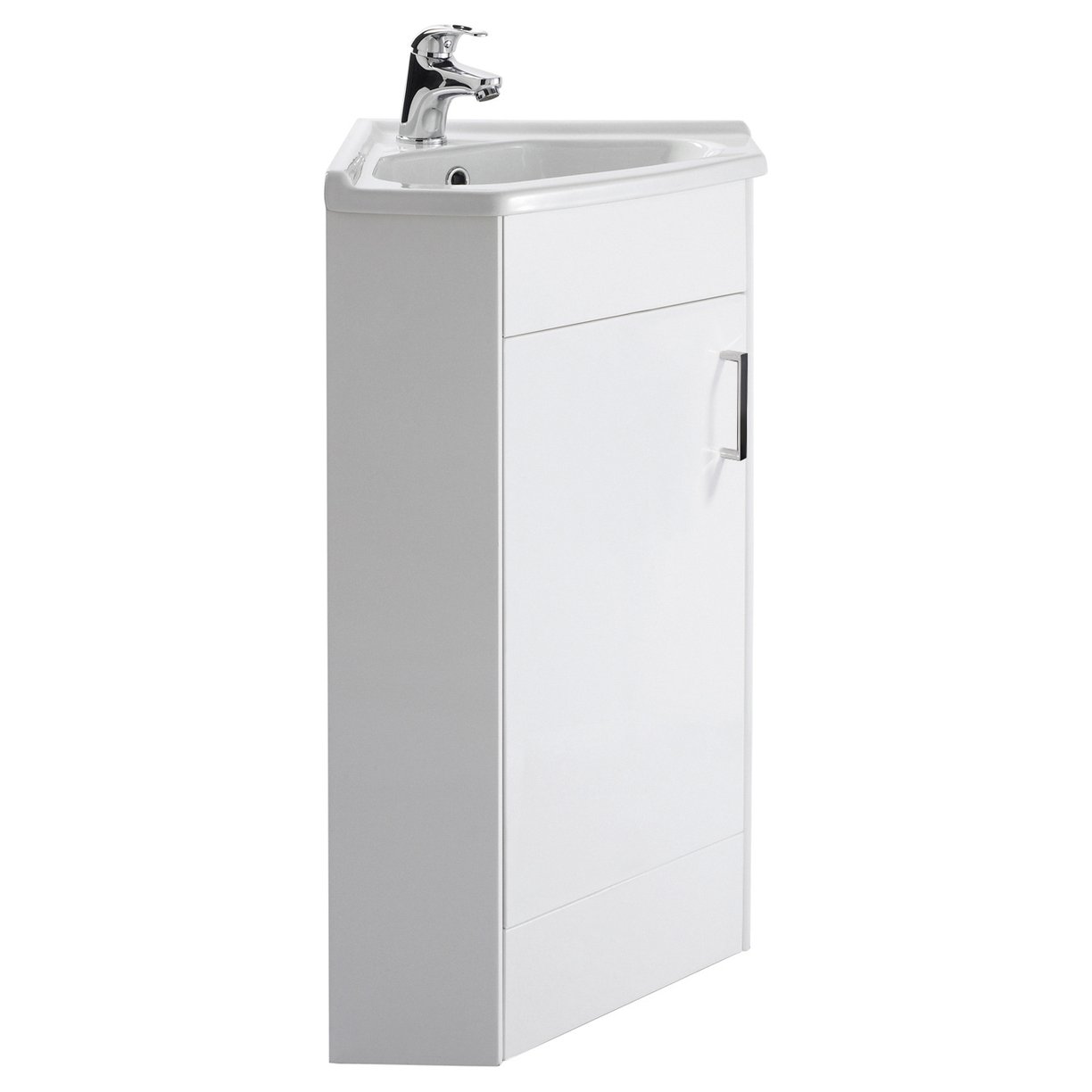 Mayford Floor Standing 1-Door Corner Cabinet & Ceramic Basin
