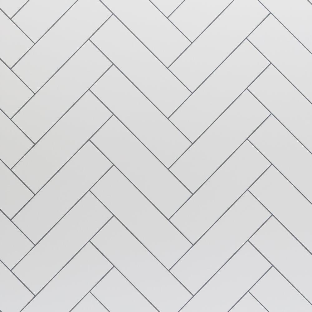 10mm White Herringbone Matt - 2.4m x 1000mm