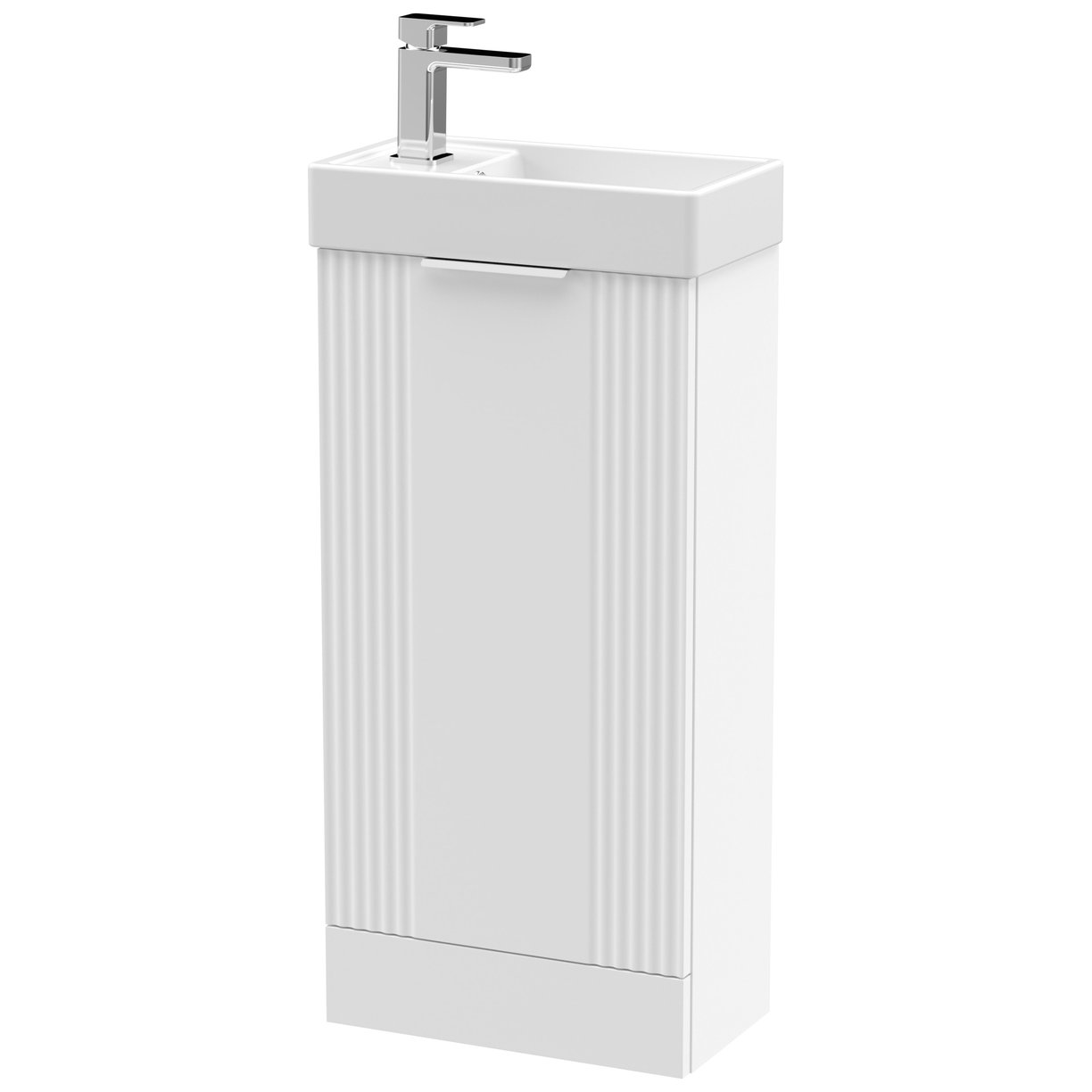 Deco Compact 400mm Floor Standing 1-Door Vanity Unit & Ceramic Basin