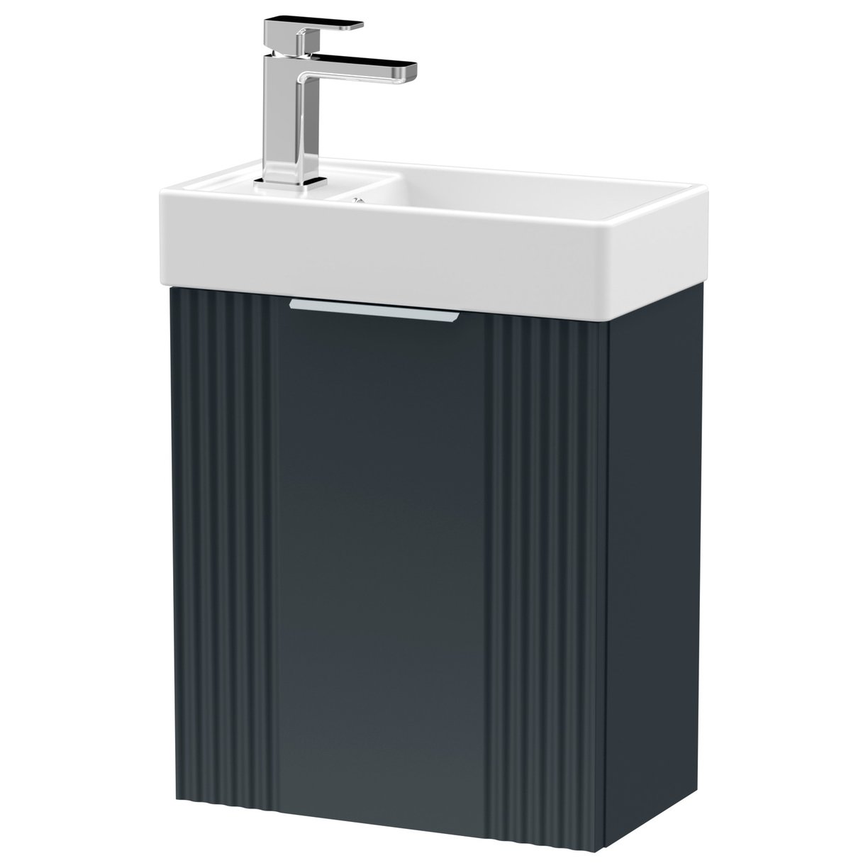 Deco Compact 400mm Wall Hung 1-Door Vanity Unit & Ceramic Basin