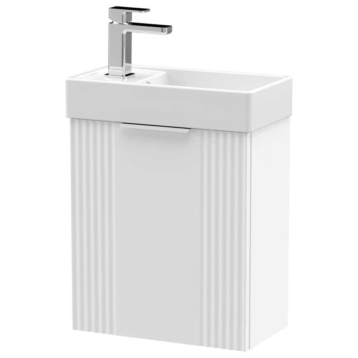 Deco Compact 400mm Wall Hung 1-Door Vanity Unit & Ceramic Basin