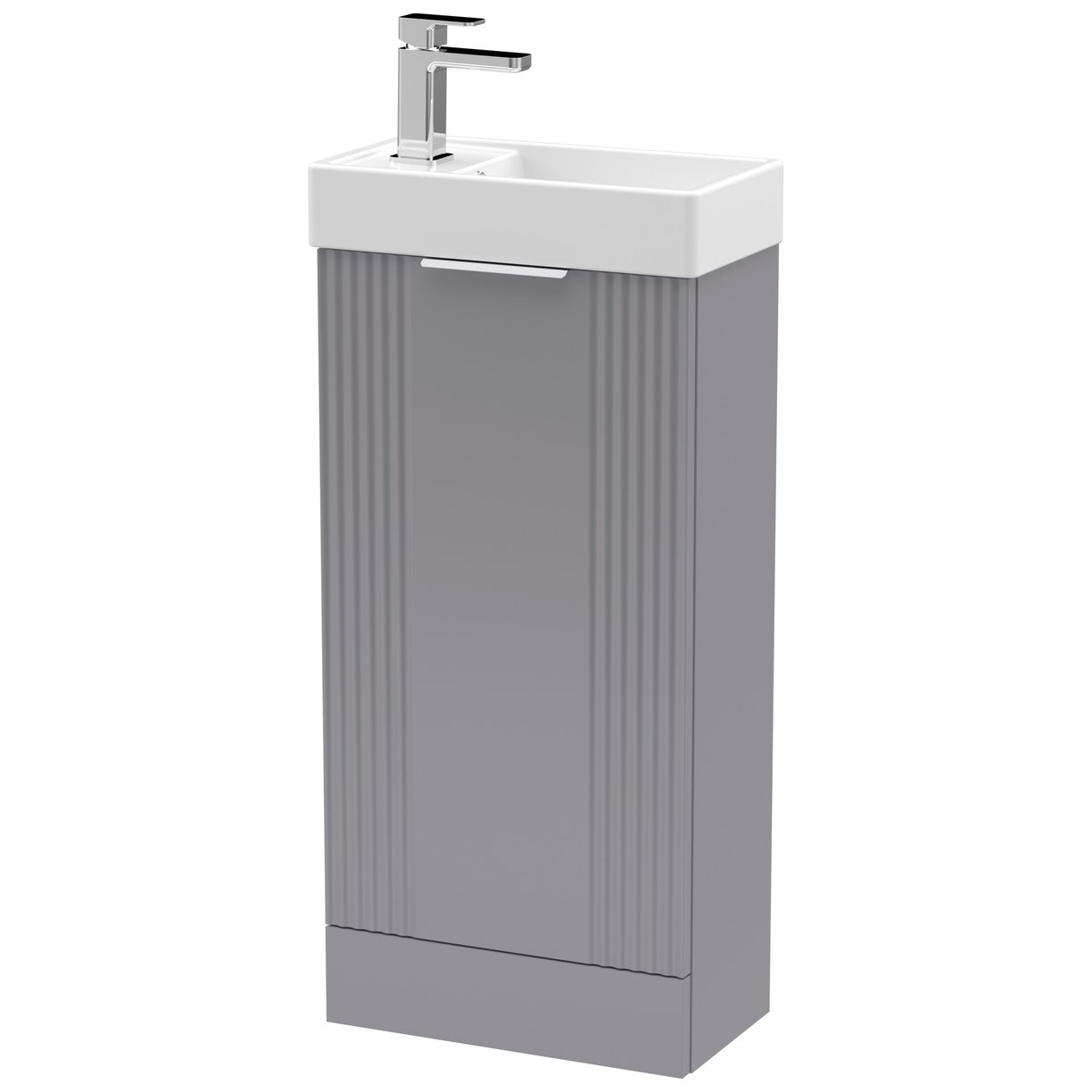 Deco Compact 400mm Floor Standing 1-Door Vanity Unit & Ceramic Basin