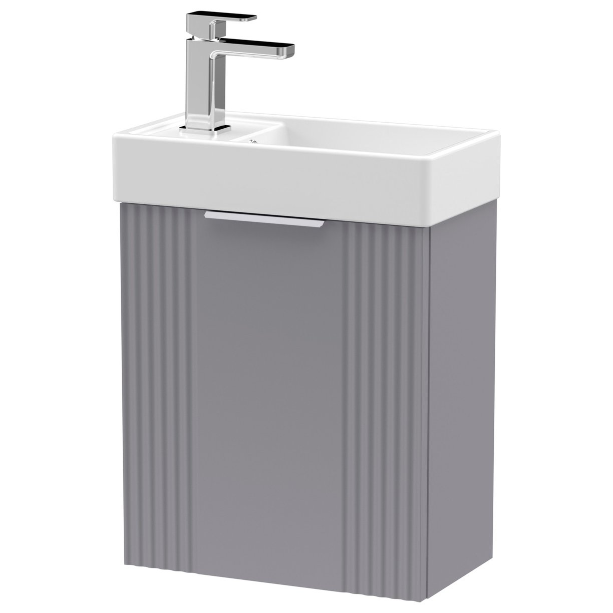 Deco Compact 400mm Wall Hung 1-Door Vanity Unit & Ceramic Basin