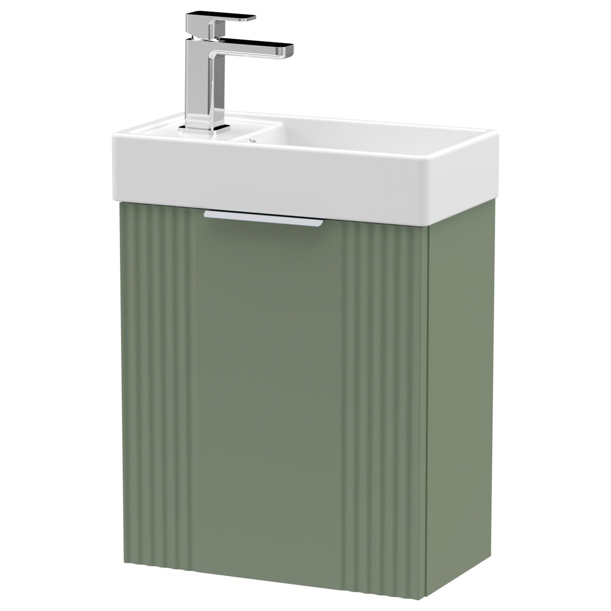 Deco Compact 400mm Wall Hung 1-Door Vanity Unit & Ceramic Basin