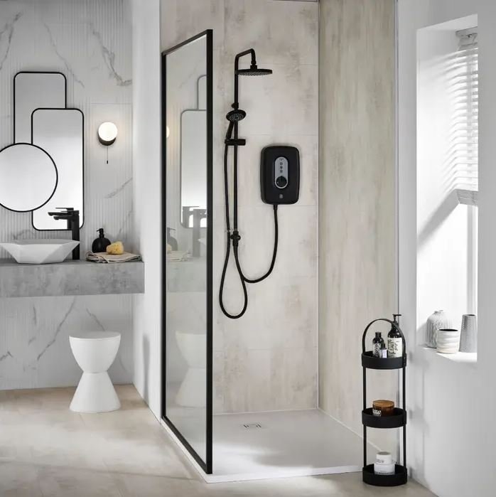 Danzi DuElec Electric Shower - Black 9.5kw