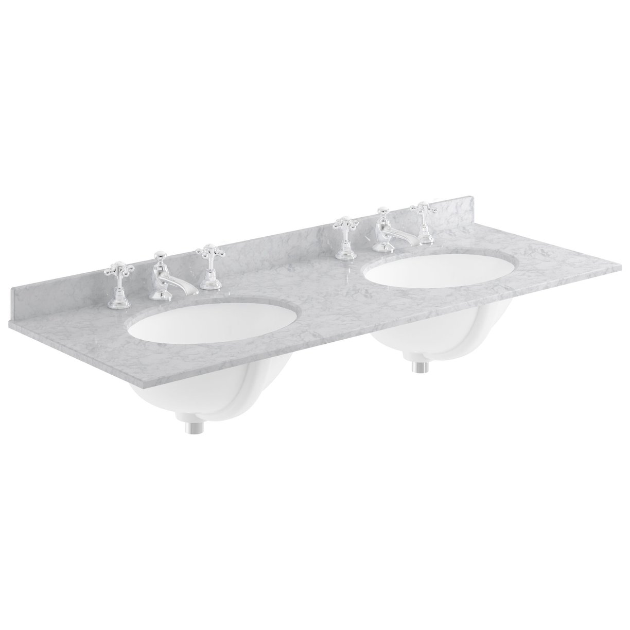 1200mm Oval Double Marble Top 3TH - Grey