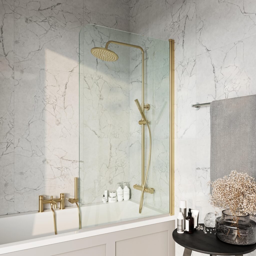 800 x 1400mm Radius Edge Bath Screen