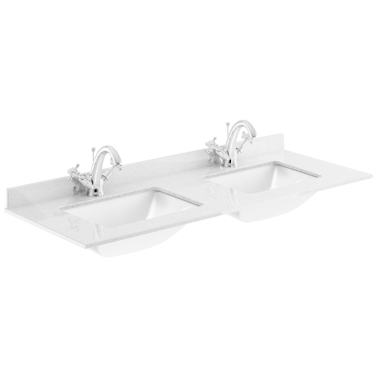 1200mm Square Double Marble Top 1TH - White