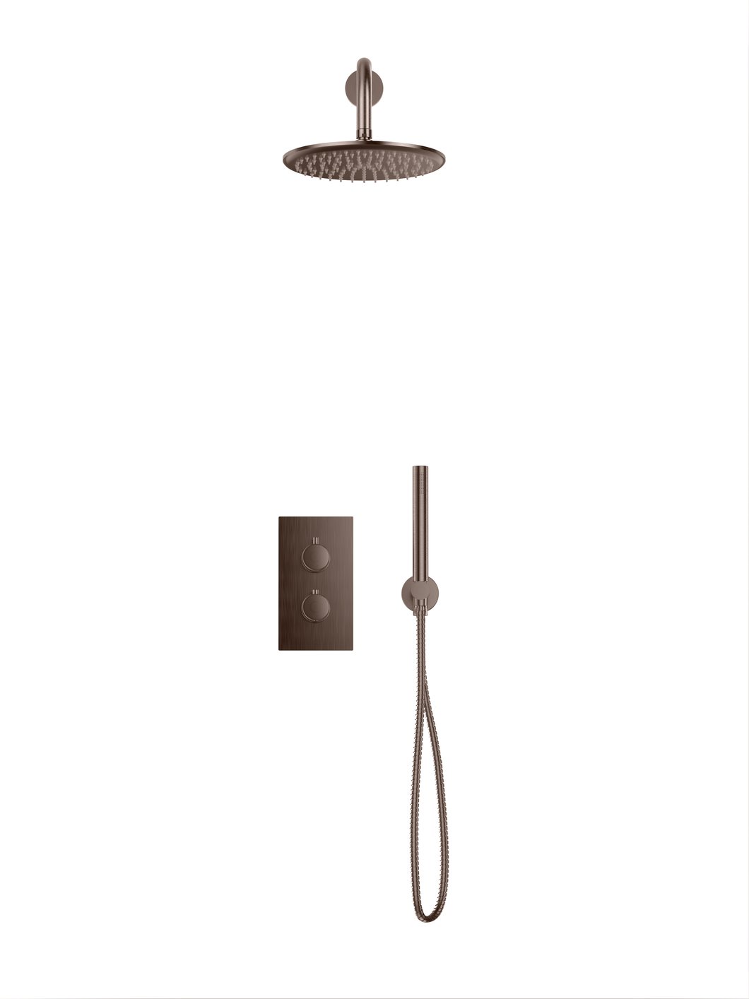 Core Concealed Shower with Head, Arm & Handset with Wall Outlet Holder