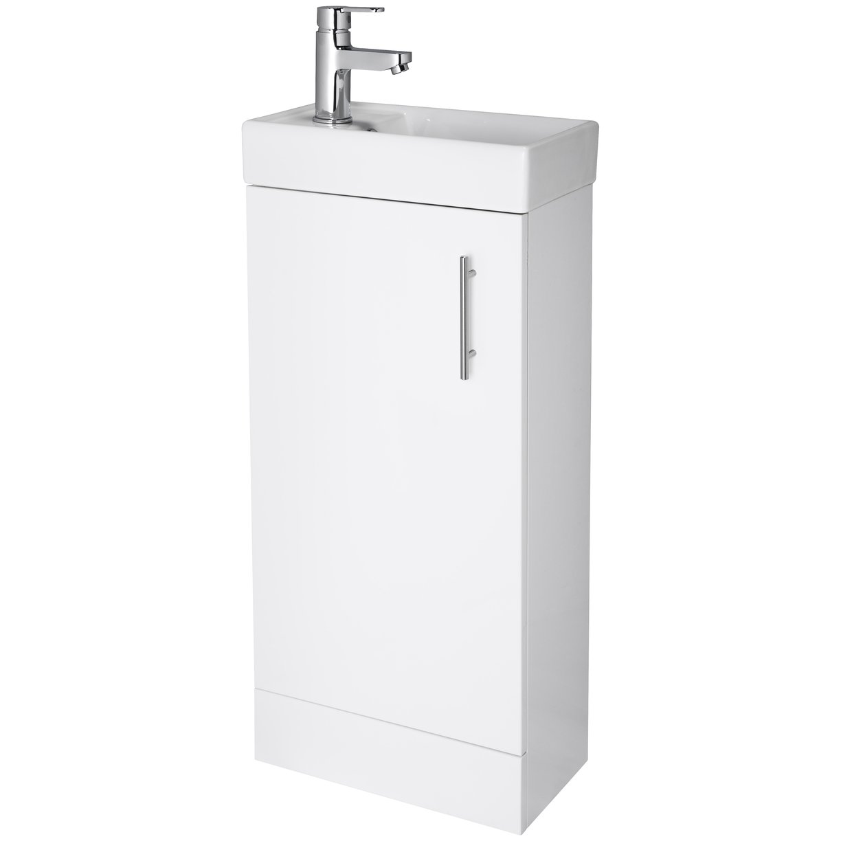 Vault 400mm Floor Standing Minimalist Compact Vanity Unit & Ceramic Basin