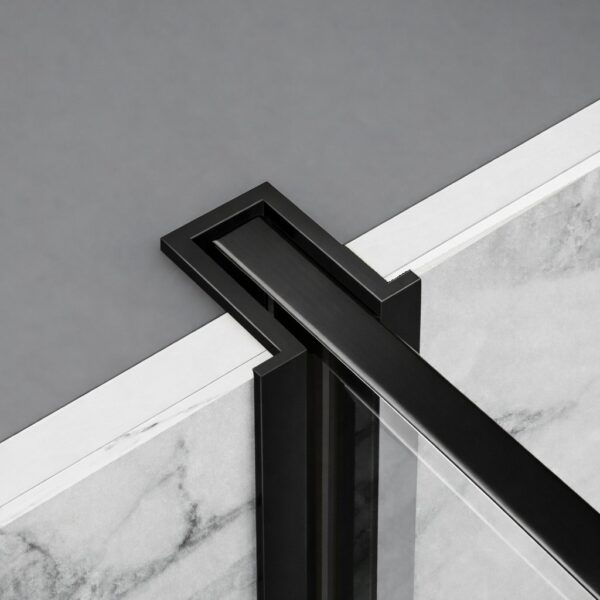 Minos 10mm Wetroom Screen with Recessed Wall Profile & Bracing Bar 1200mm