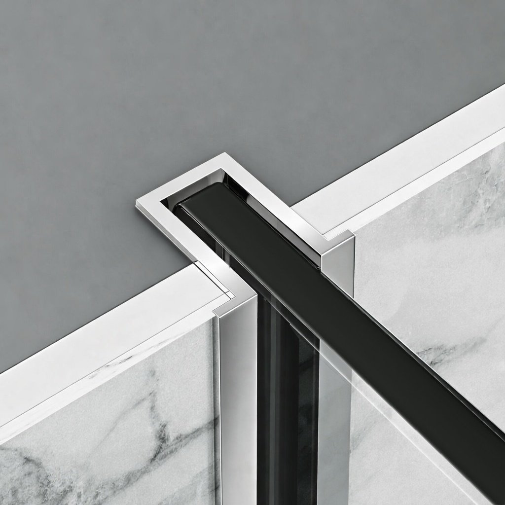 Minos 10mm Wetroom Screen with Wall Profile & Bracing Bar 600mm