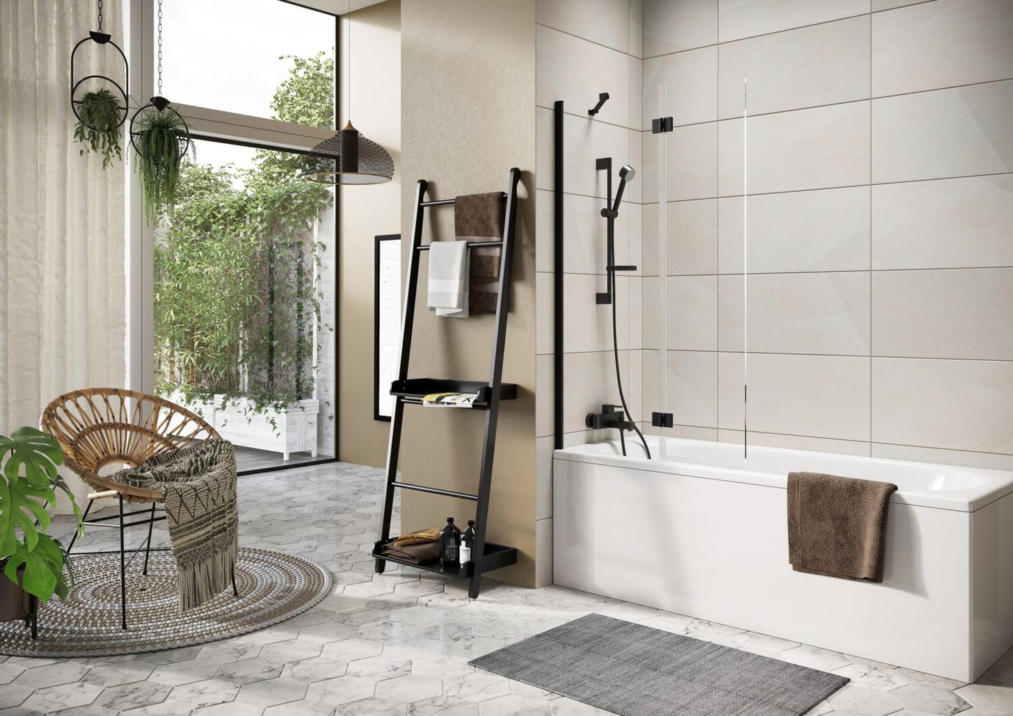 Thalia Outward Opening Bath Screen 900 x 1500mm