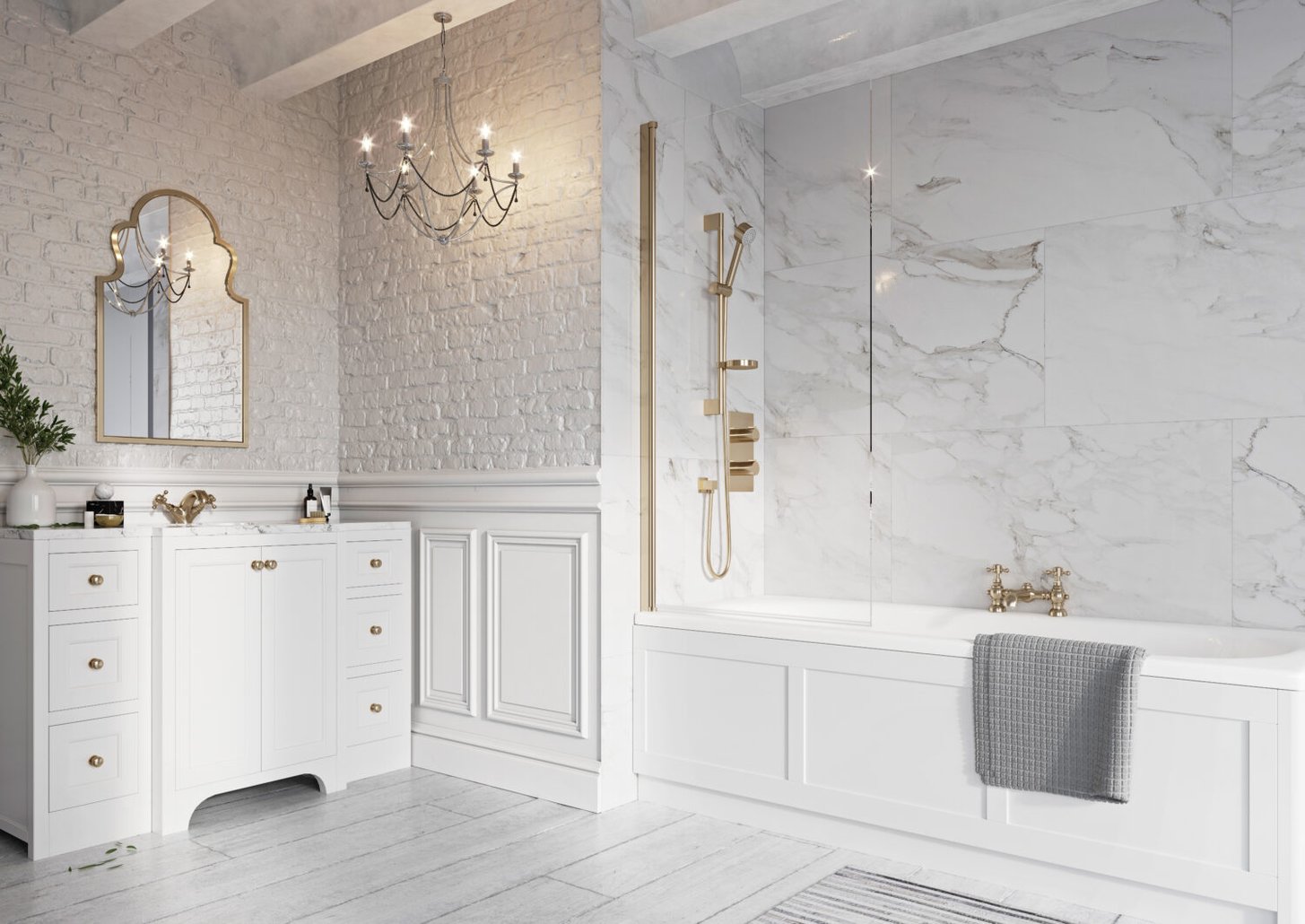 Thalia Single Panel Bath Screen 800 x 1500mm