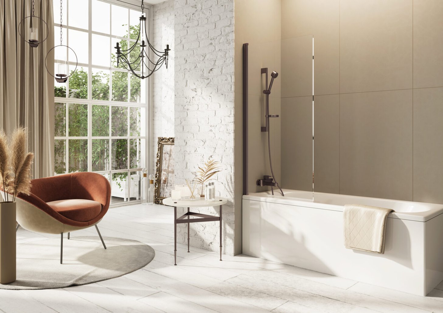 Thalia Single Panel Bath Screen 800 x 1500mm