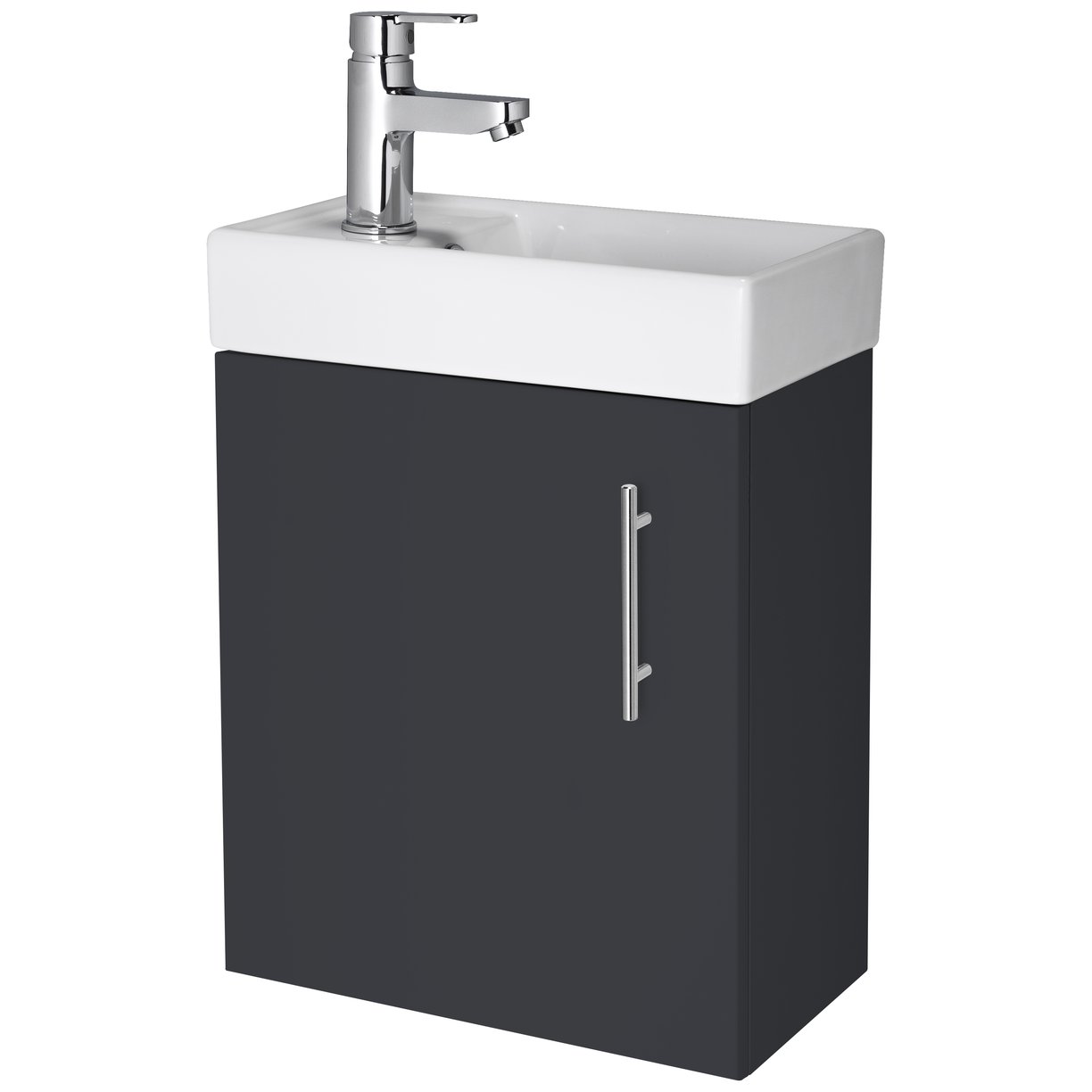 Vault 400mm Wall Hung 1-Door Vanity Unit & Ceramic Basin