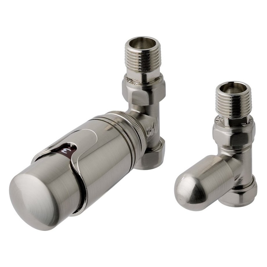15mm Straight Thermostatic Radiator Valve & Lockshield Valve