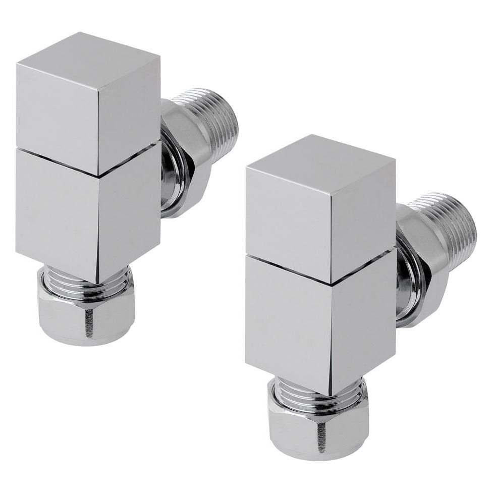 Angled Square Radiator Valve (Pair)