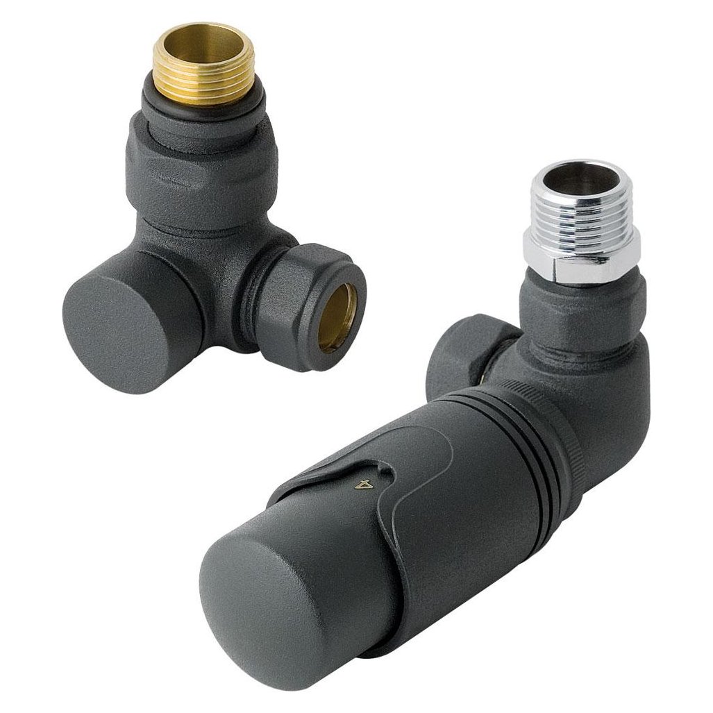 15mm Corner Thermostatic Radiator Valve & Lockshield Valve