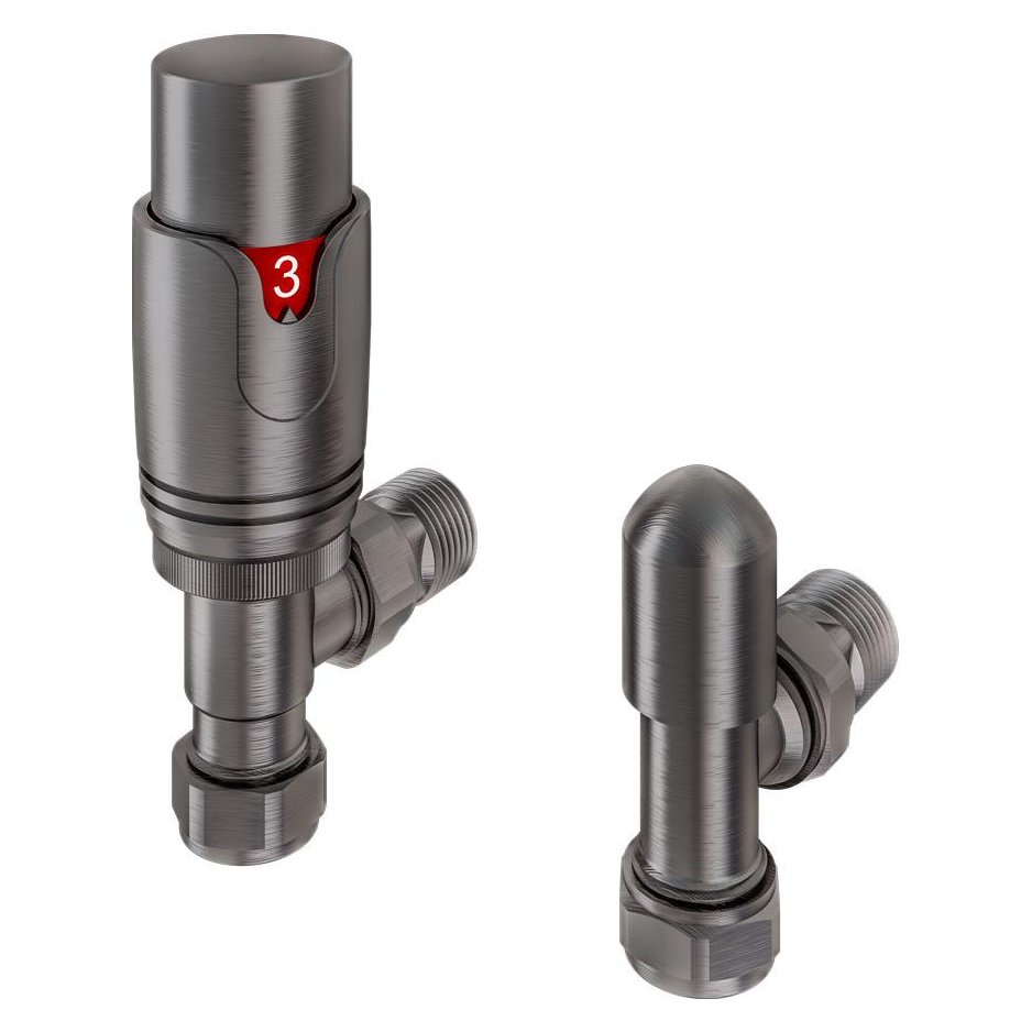 15mm Angled Thermostatic Radiator Valve and Lockshield Valve