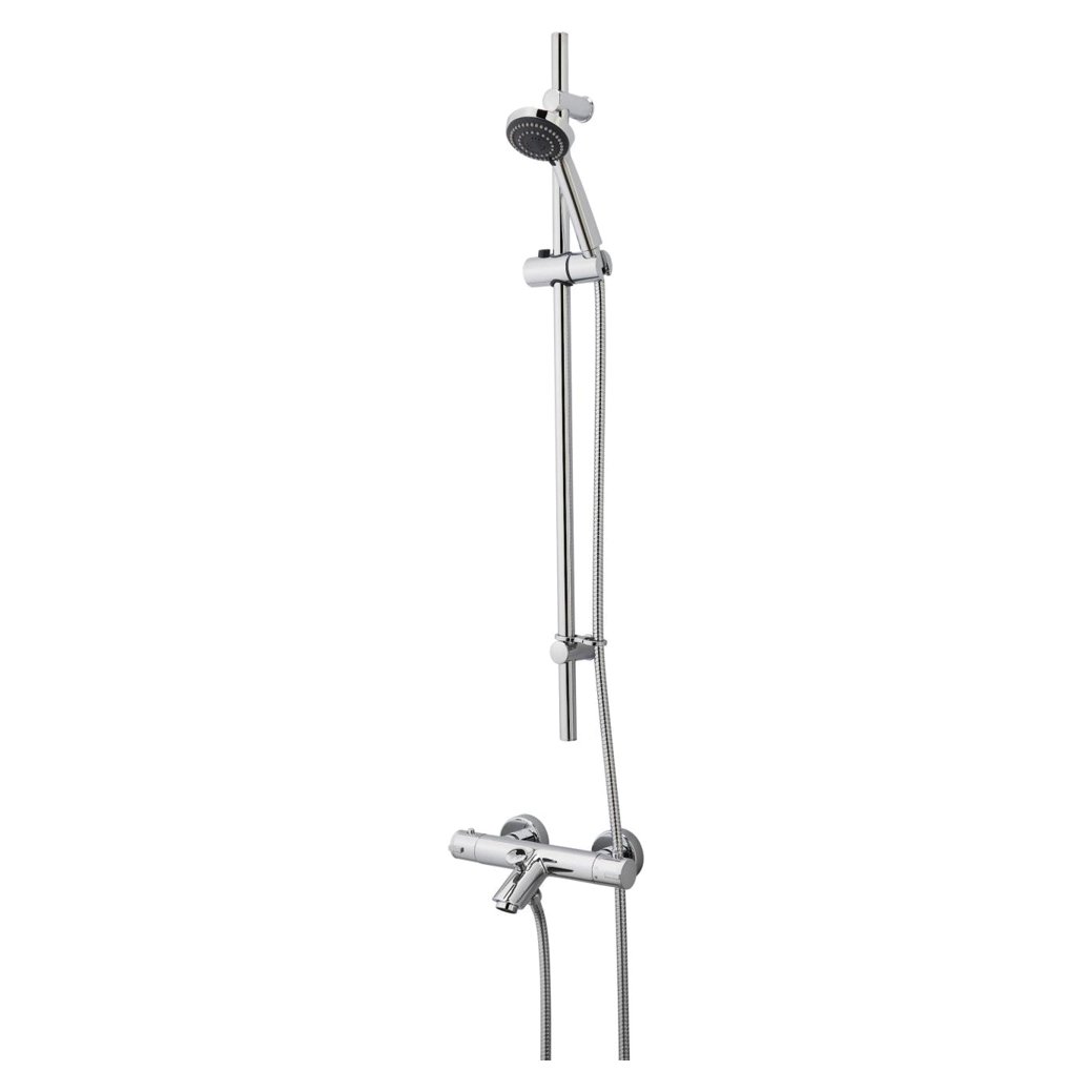 Dean Thermostatic Bar Shower Valve with Bath Spout, Riser Rail Kit & 2m Hose