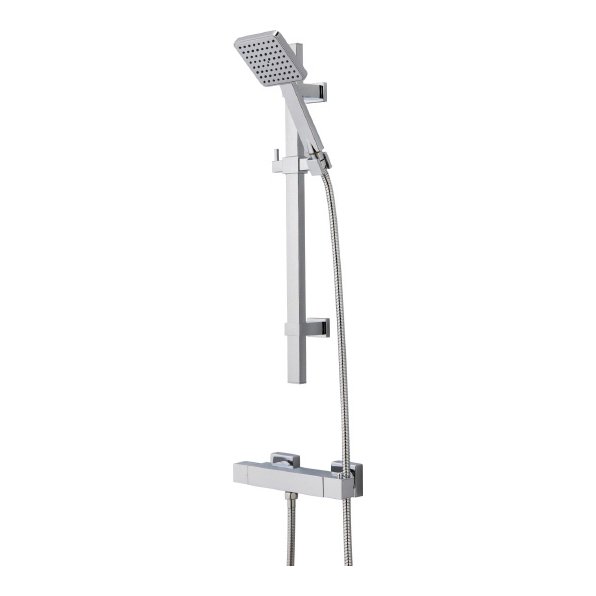 Ardmore Square Thermostatic Bar Shower Valve & Riser Rail Kit