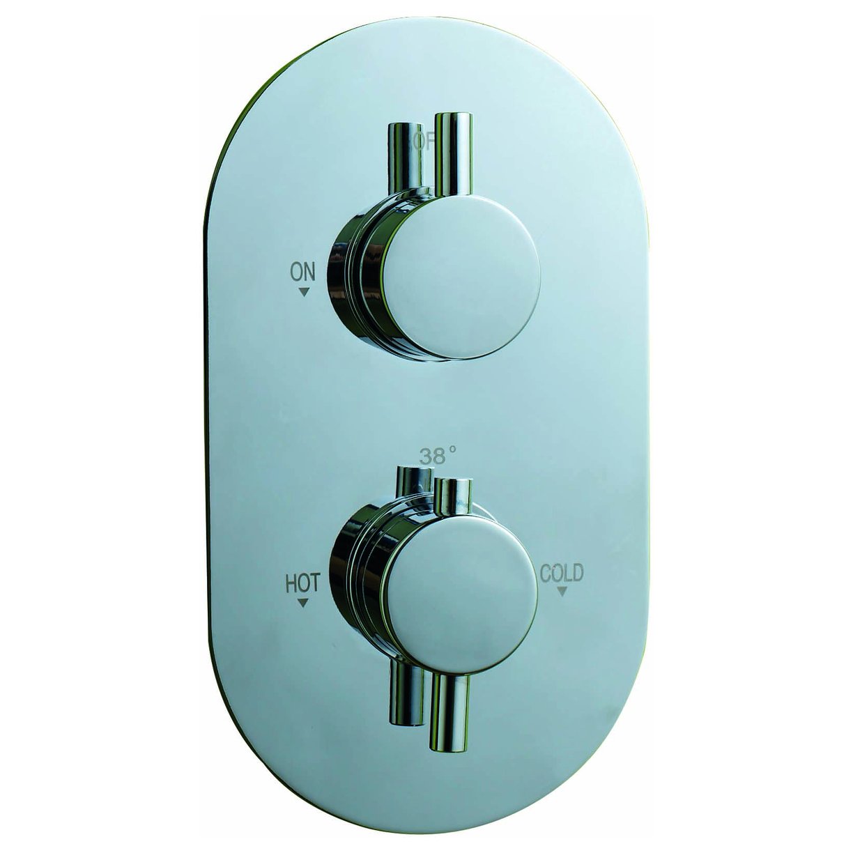 Oban Single Flow Concealed Shower Valve with Oval Faceplate & Round Handles