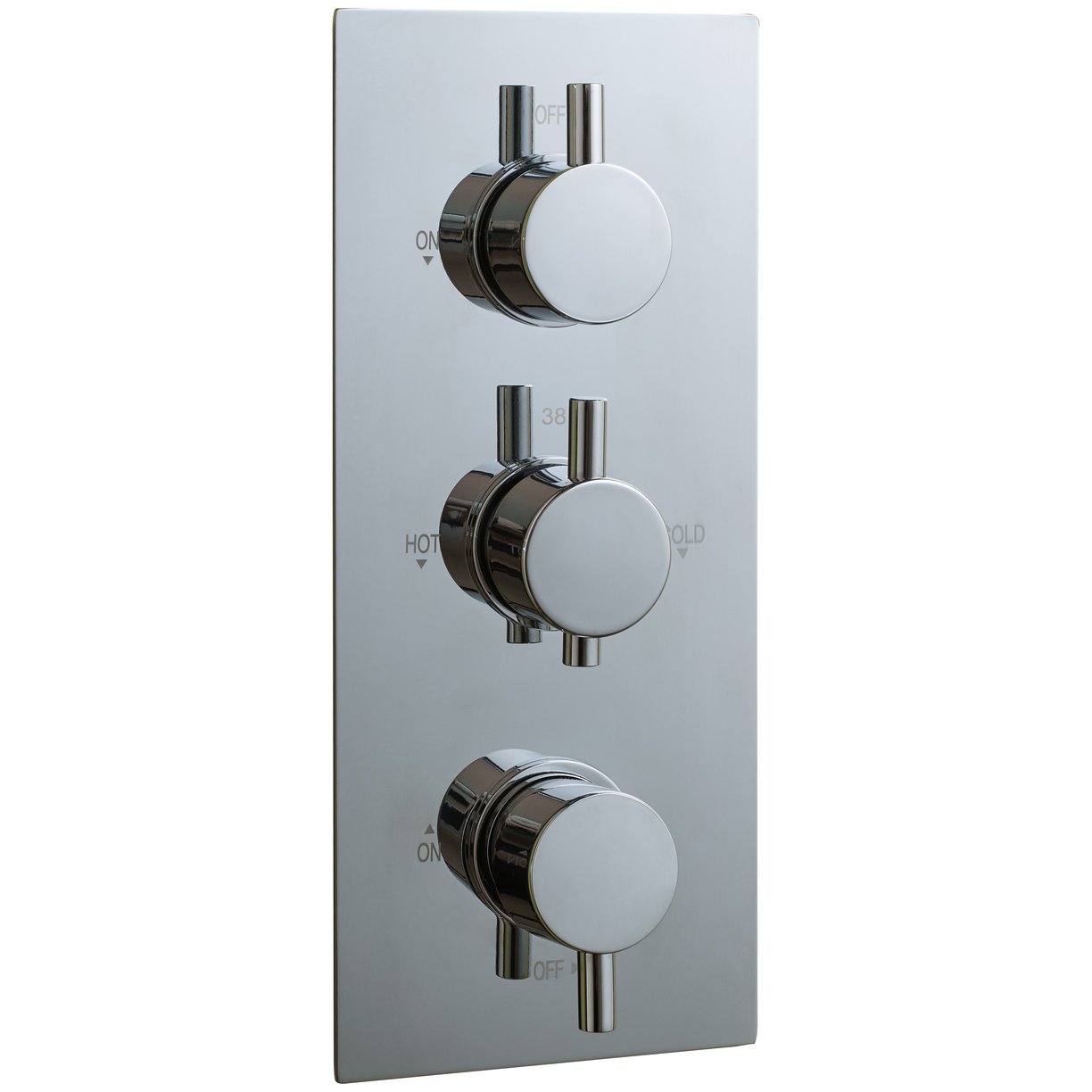 Oban Dual Flow Concealed Shower Valve with Rectangle Faceplate & Round Handles