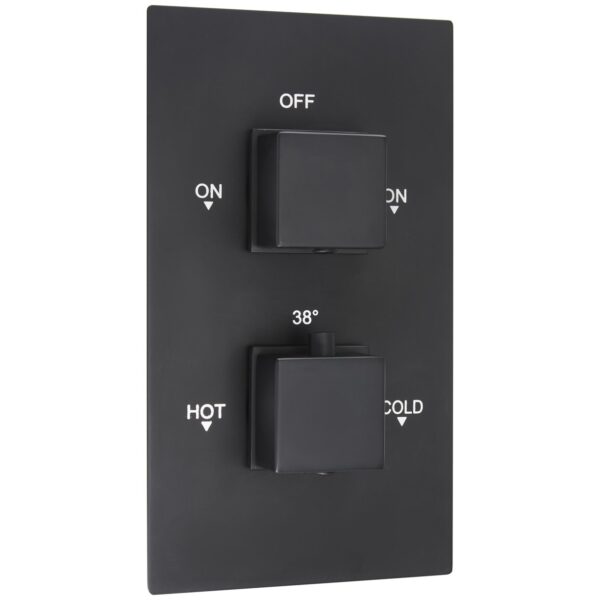 Oban Dual Flow Concealed Shower Valve with Rectangle Faceplate & Square Handles
