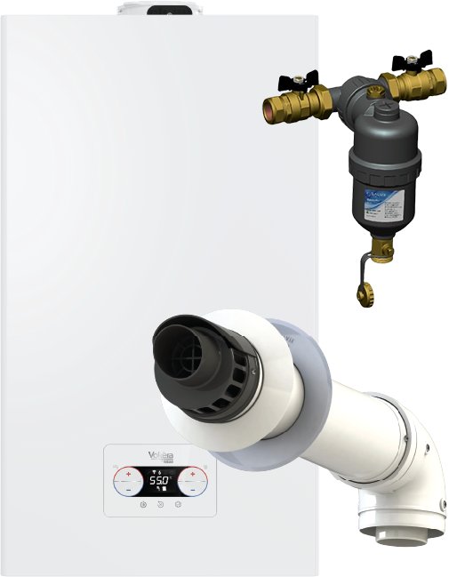 Vibe MAX 30C Boiler + XF Horizontal Flue Kit + 22mm Inline, Compact Magnetic Filter