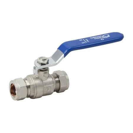 15mm Lever Ball Valve - Blue Handle