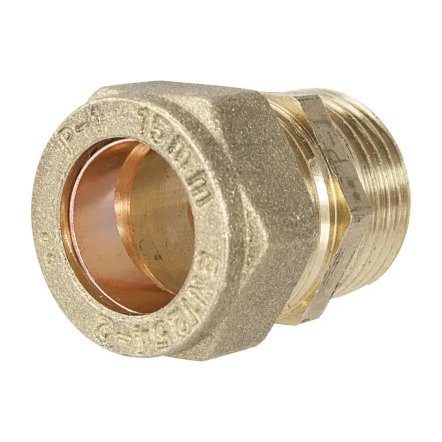 15mm x ½" Compact Male Compression Coupler (No Flange)