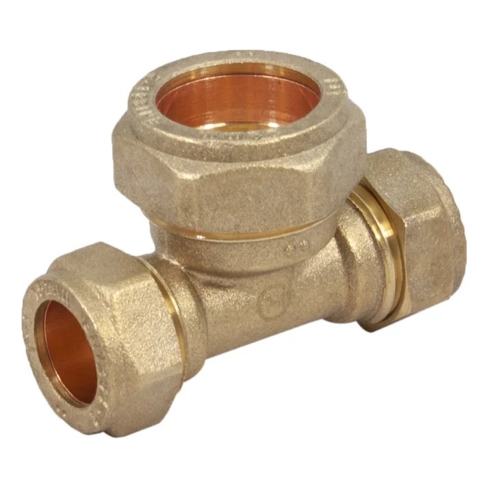 15 x 15 x 22mm Compact Compression Reducing Tee