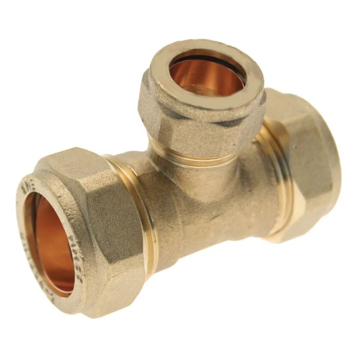 22 x 22 x 15mm Compact Compression Reducing Tee