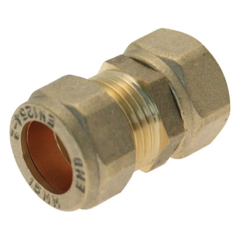 15mm x ½" Heavy Pattern Compression Straight Tap Connector