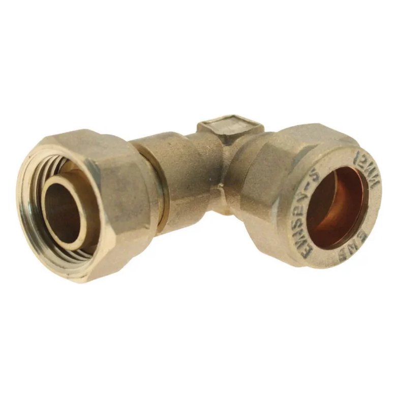 22mm x ¾" Heavy Pattern Compression Bent Tap Connector