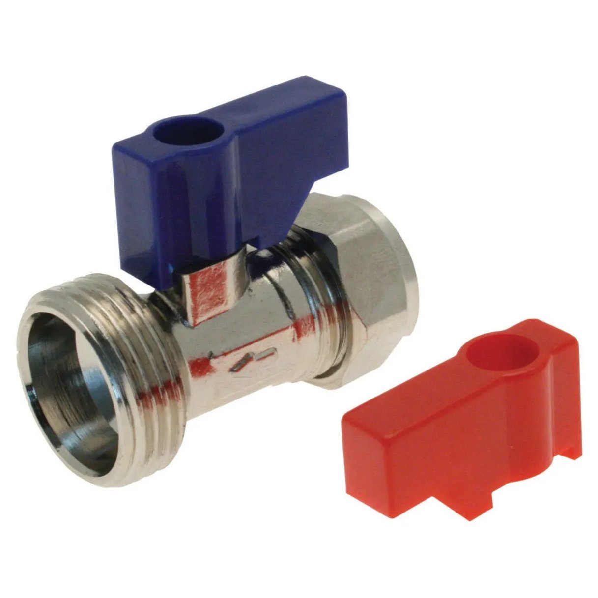 15mm x ¾" Straight Washing Machine Valve Chrome Plated