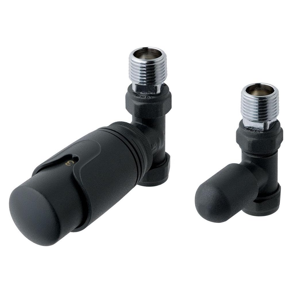 15mm Straight Thermostatic Radiator Valve and Lockshield Valve