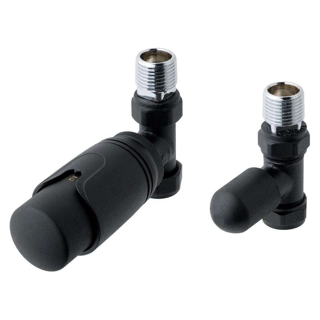 15mm Straight Thermostatic Radiator Valve and Lockshield Valve