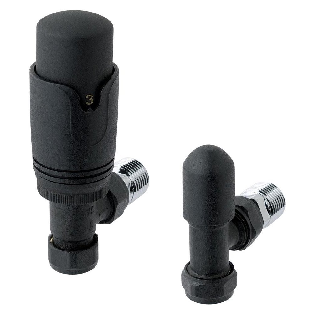 15mm Angled Thermostatic Radiator Valve and Lockshield Valve
