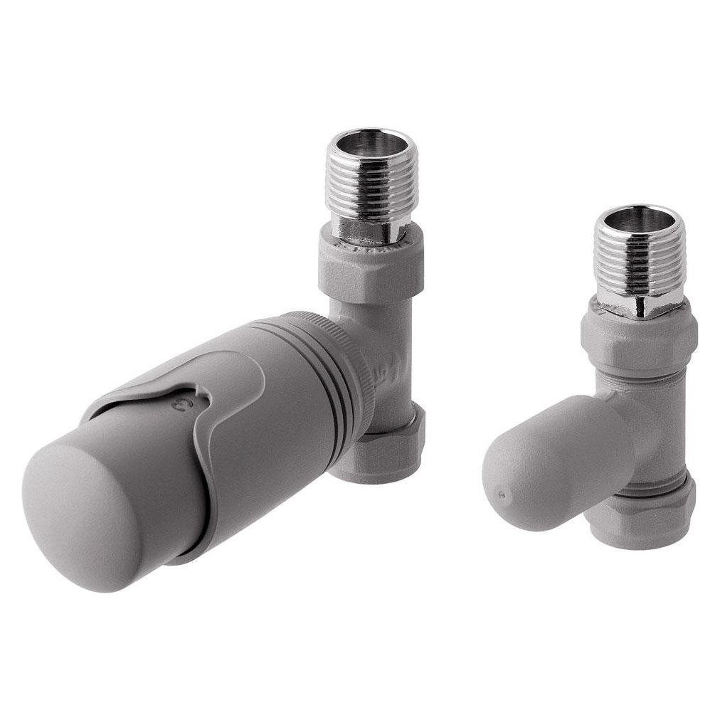 15mm Straight Thermostatic Radiator Valve and Lockshield Valve
