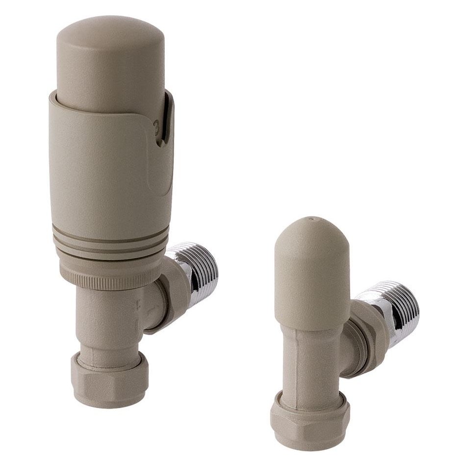 15mm Angled Thermostatic Radiator Valve and Lockshield Valve