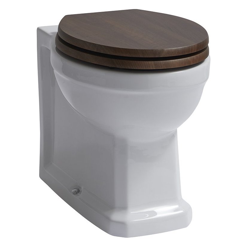 Dunbar Back to Wall WC Pan & Walnut Finish Soft Close Seat