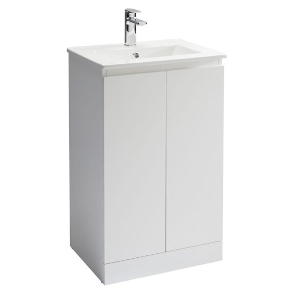 Rothes 500 Floor Standing Slim 2-Door Vanity Unit with Ceramic Basin