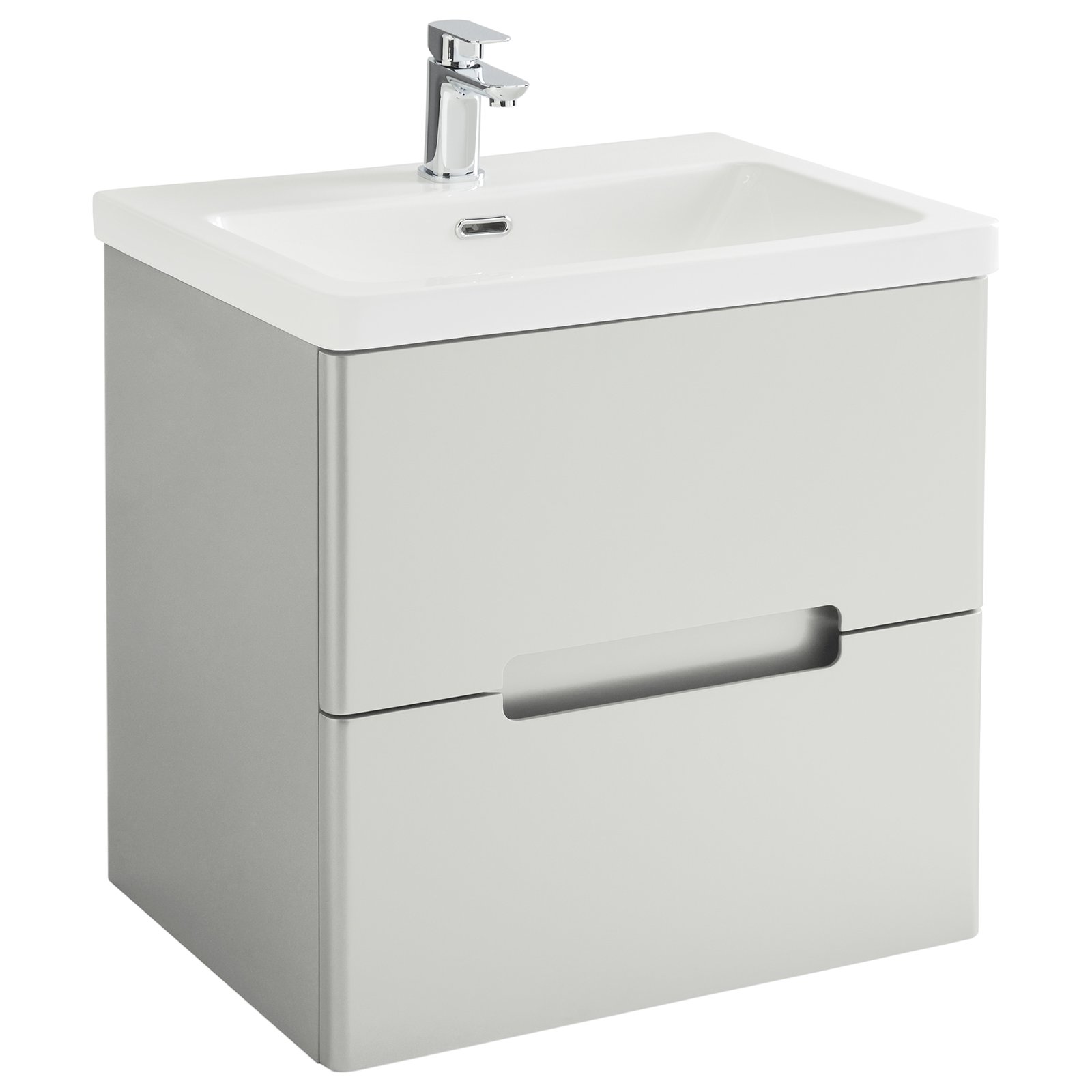 Selkirk 600 Wall Hung 2-Drawer Vanity Unit with Ceramic Basin