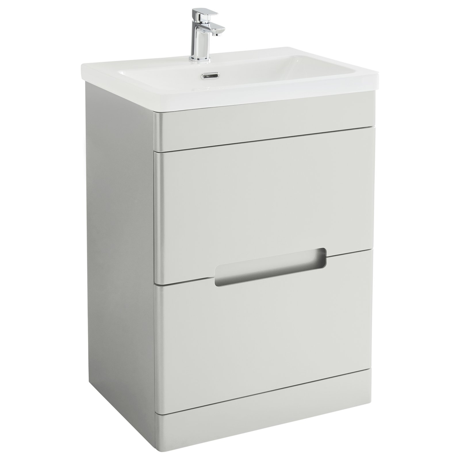 Selkirk 600 Floor Standing 2-Drawer Vanity Unit with Ceramic Basin