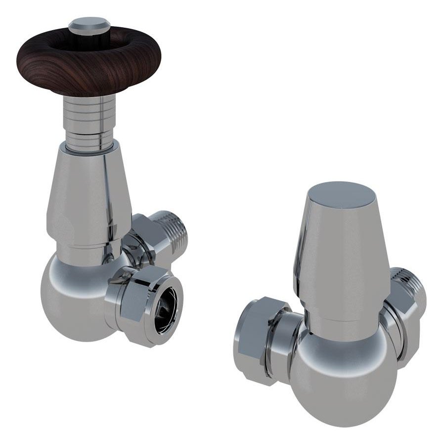 15mm Corner Traditional Thermostatic Radiator Valve with Lockshield